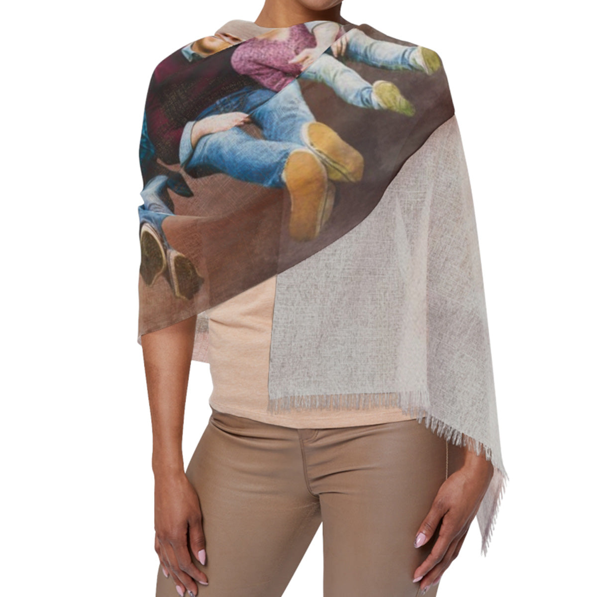 Personalized Watercolor Crop Effect Woman Scarf