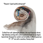 Personalized Watercolor Crop Effect Woman Scarf