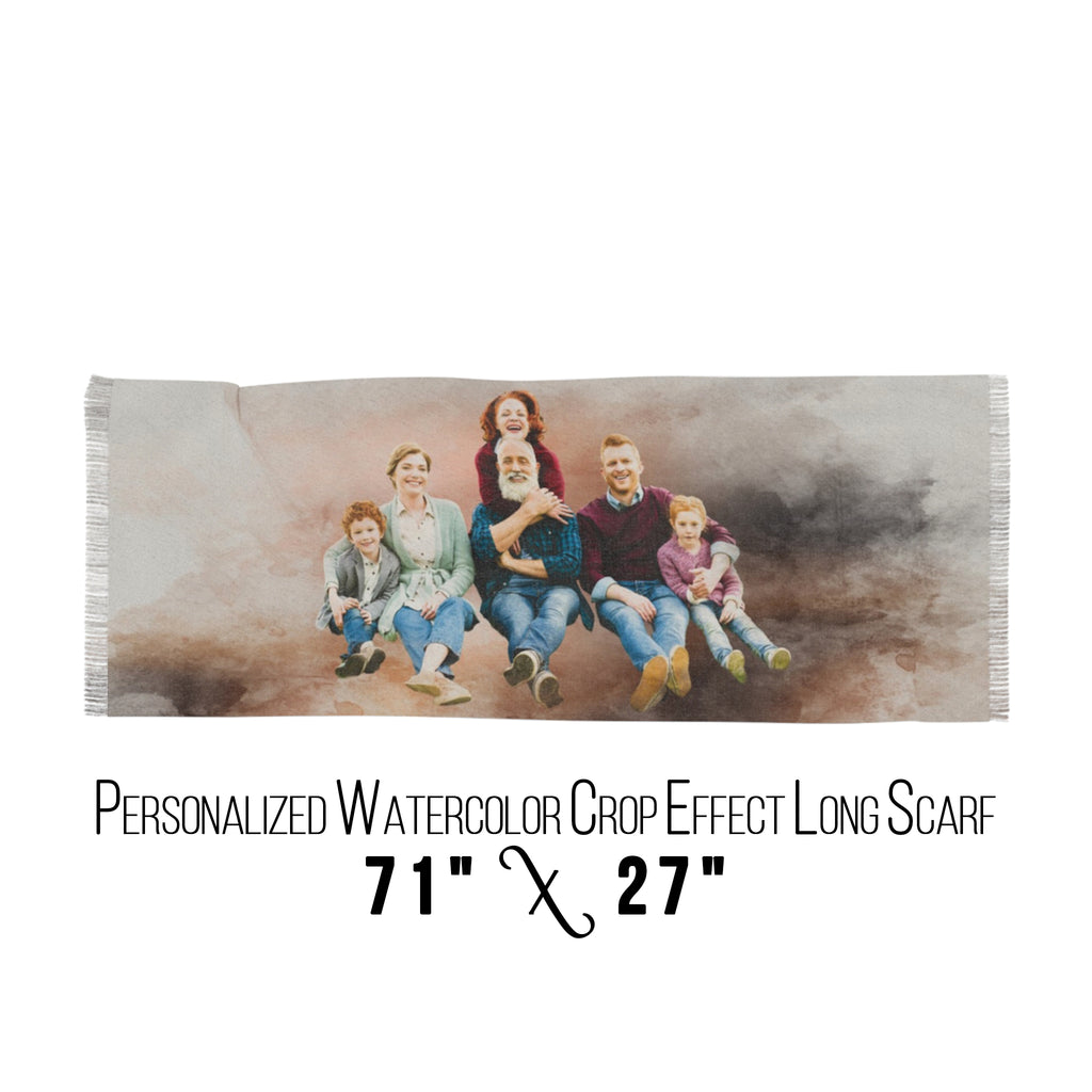 Personalized Watercolor Crop Effect Woman Scarf