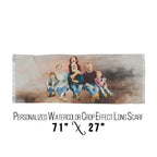 Personalized Watercolor Crop Effect Woman Scarf