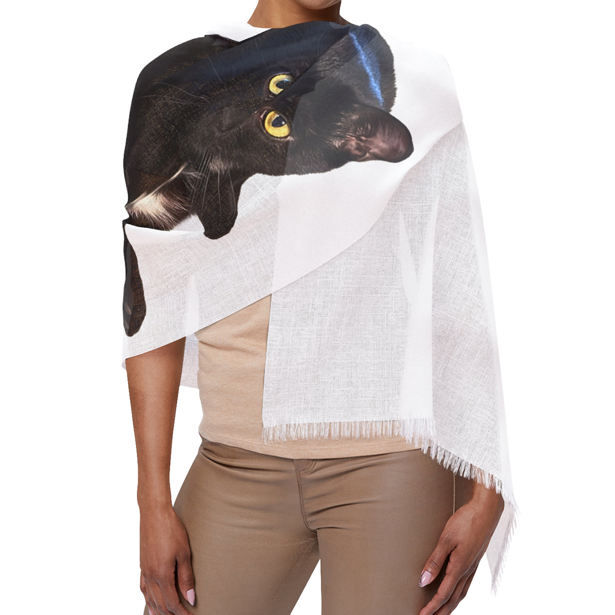 Personalized Pet Friend Crop Character Woman Scarf