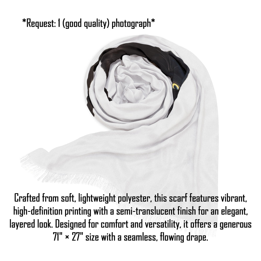 Personalized Pet Friend Crop Character Woman Scarf