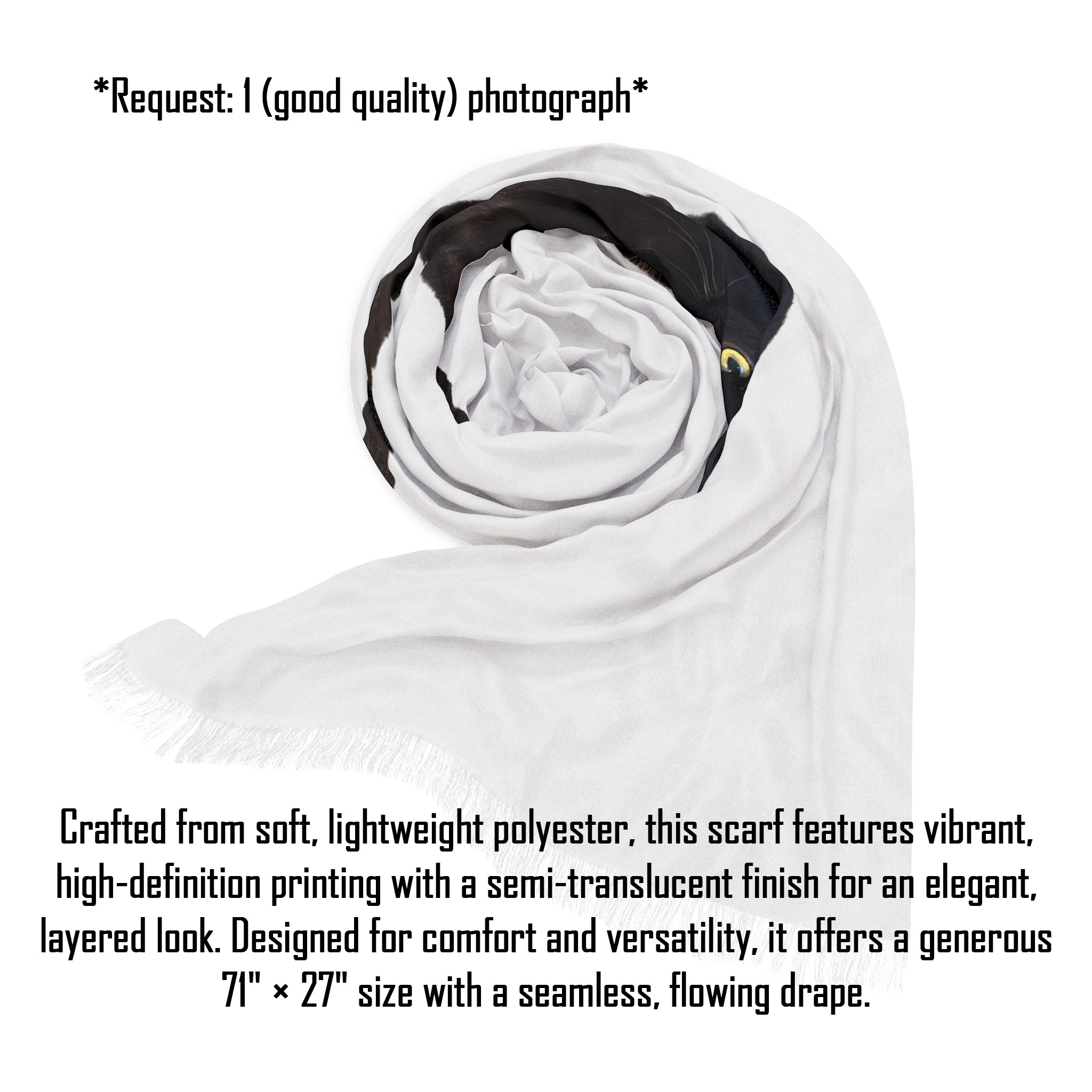 Personalized Pet Friend Crop Character Woman Scarf