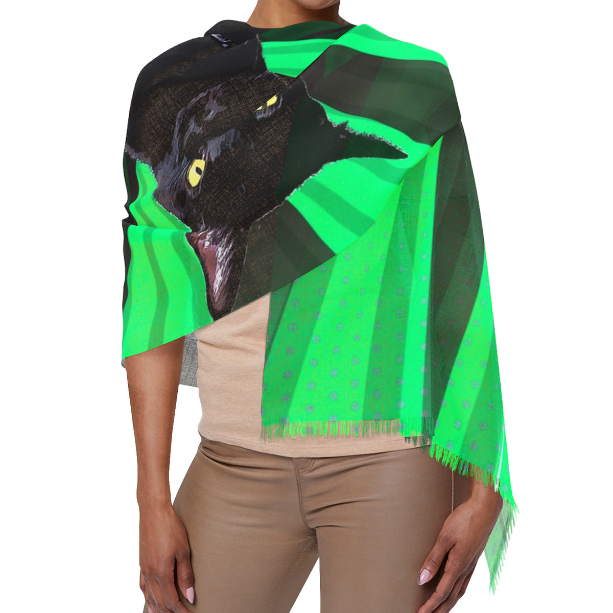 Personalized Pet Friend Crop Character Woman Scarf