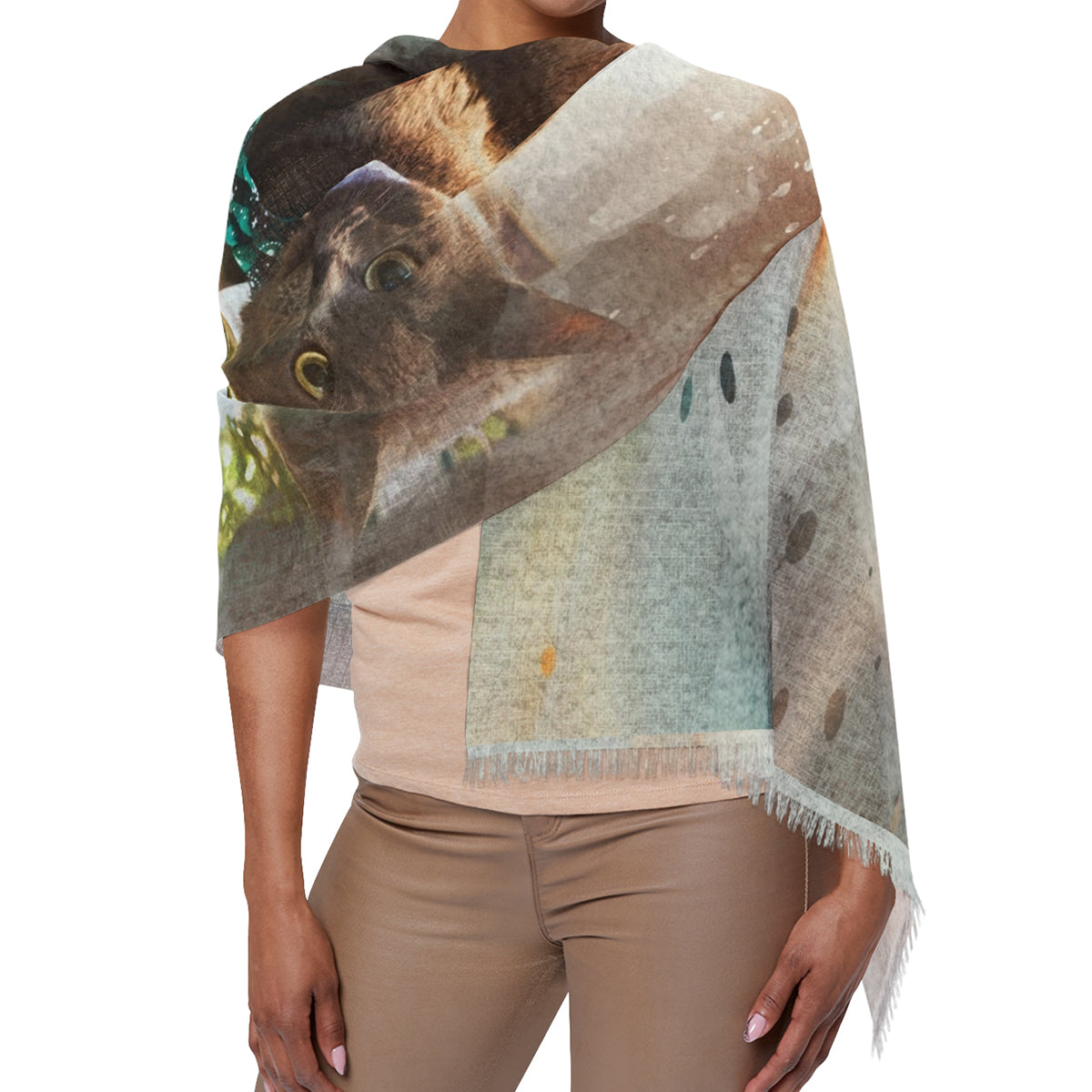 Personalized Pet Lover Woman Artistic Scarf