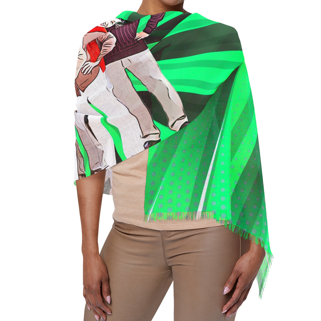 Personalized Cartoonize Crop Effect Woman Scarf