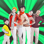 Personalized Cartoonize Crop Effect Woman Scarf
