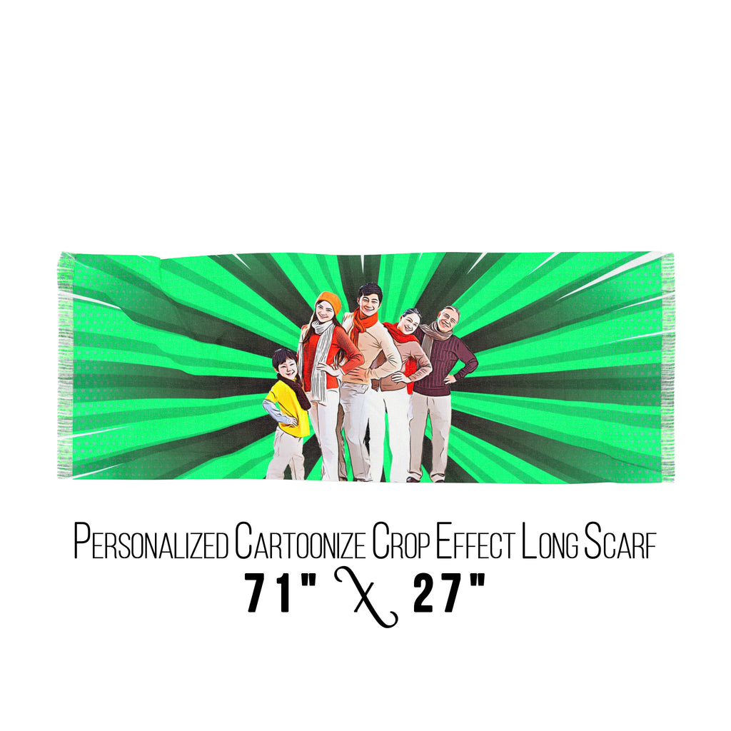 Personalized Cartoonize Crop Effect Woman Scarf