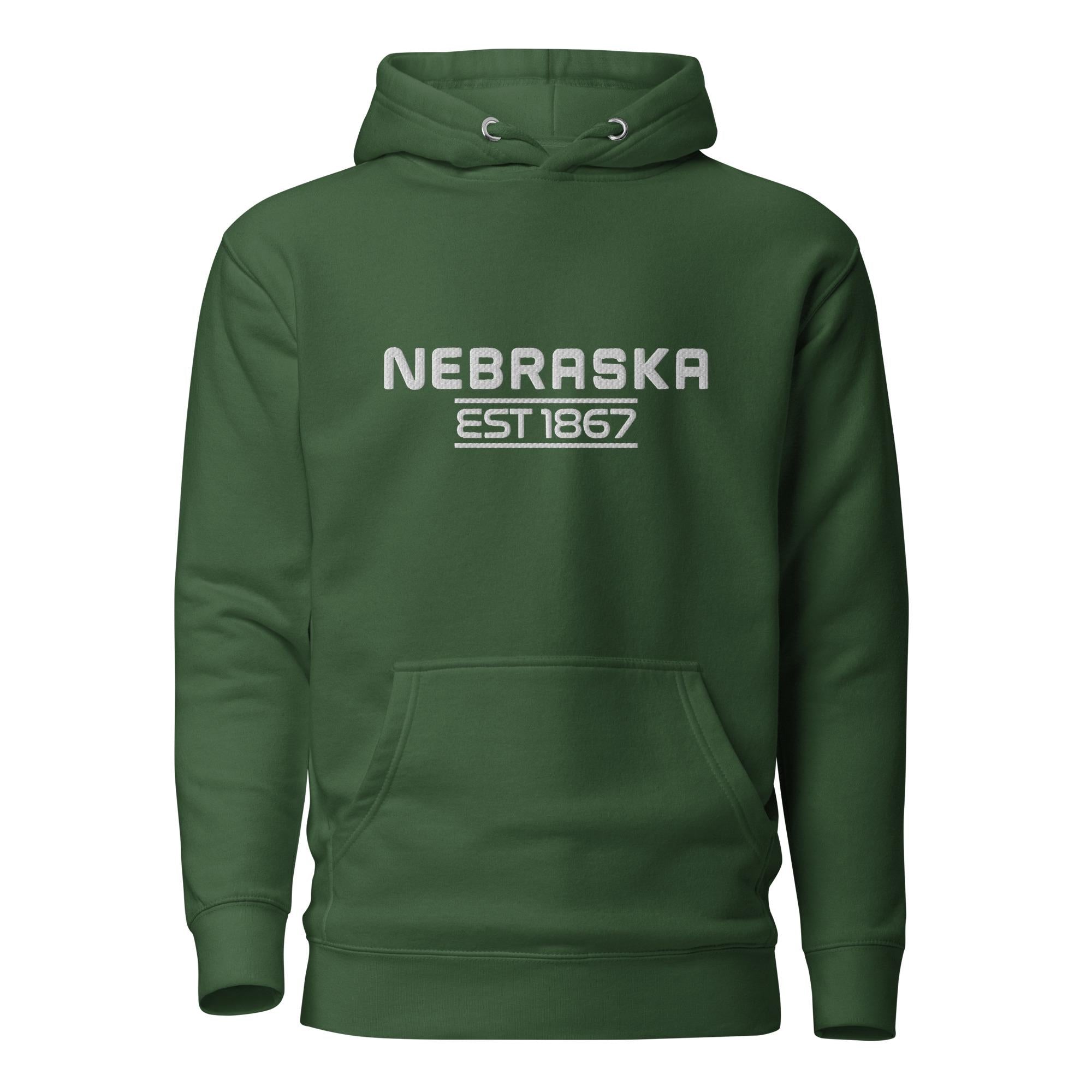 Embroidered Nebraska State Premium Hoodie