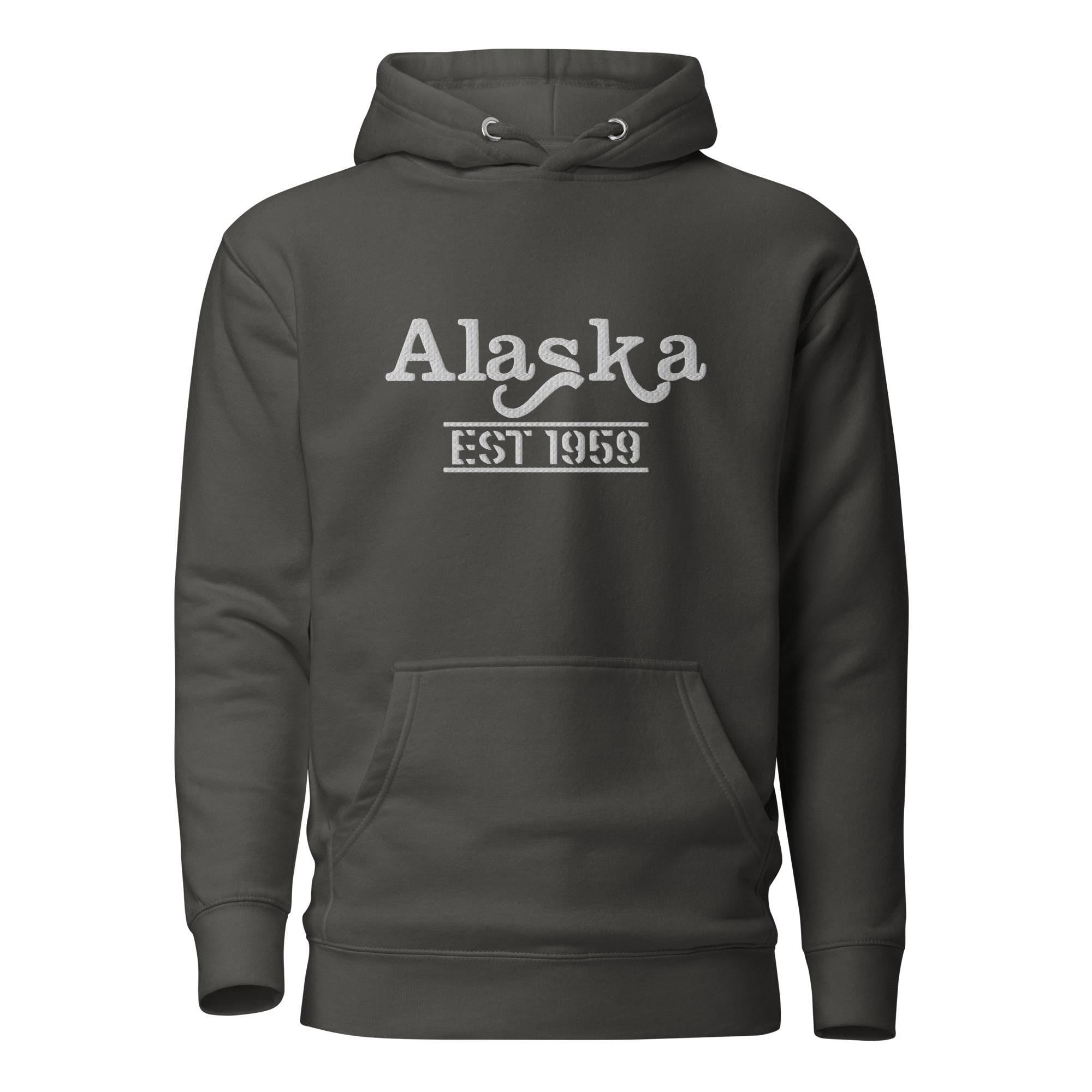 Embroidered Alaska State Premium Hoodie