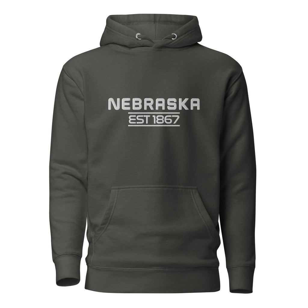 Embroidered Nebraska State Premium Hoodie