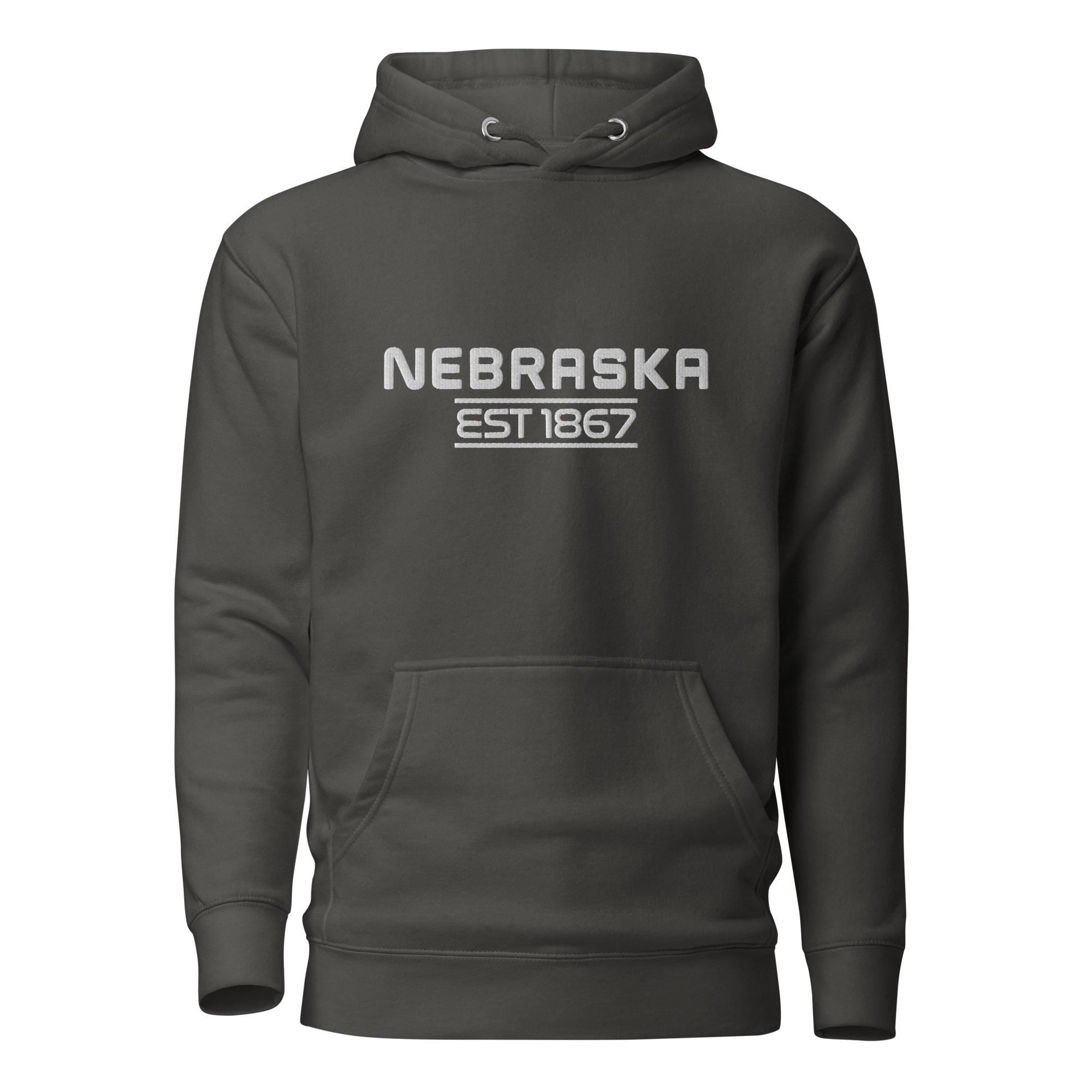 Embroidered Nebraska State Premium Hoodie