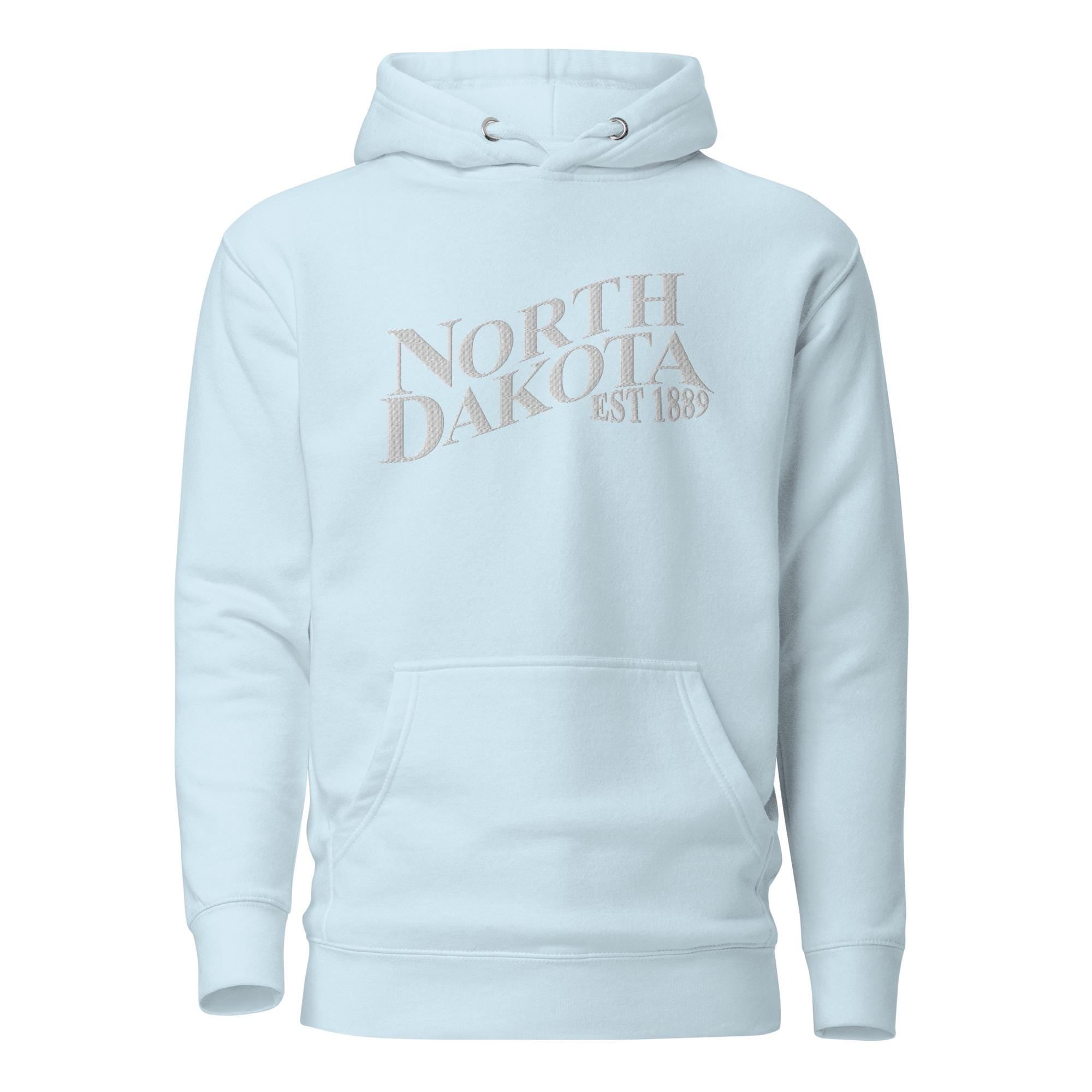 Embroidered North Dakota Premium Hoodie