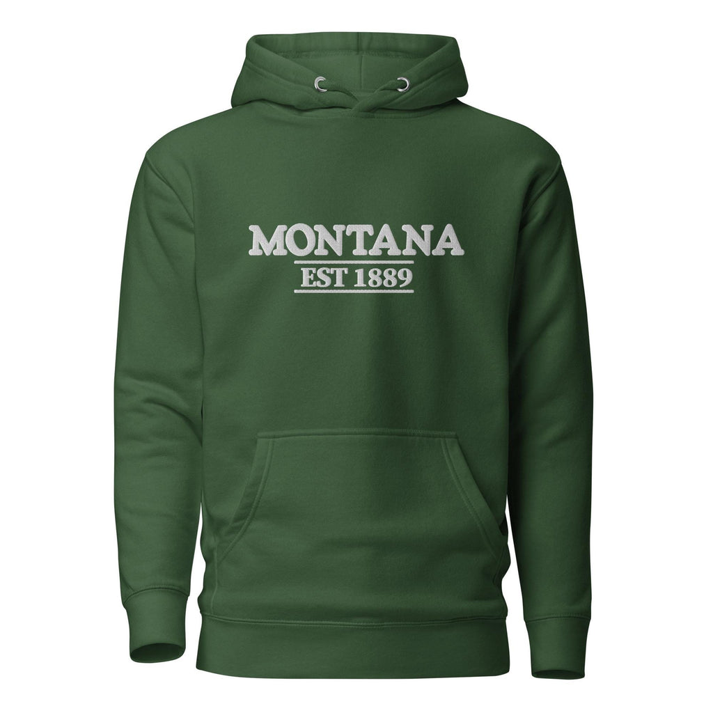 Embroidered Montana State Premium Hoodie