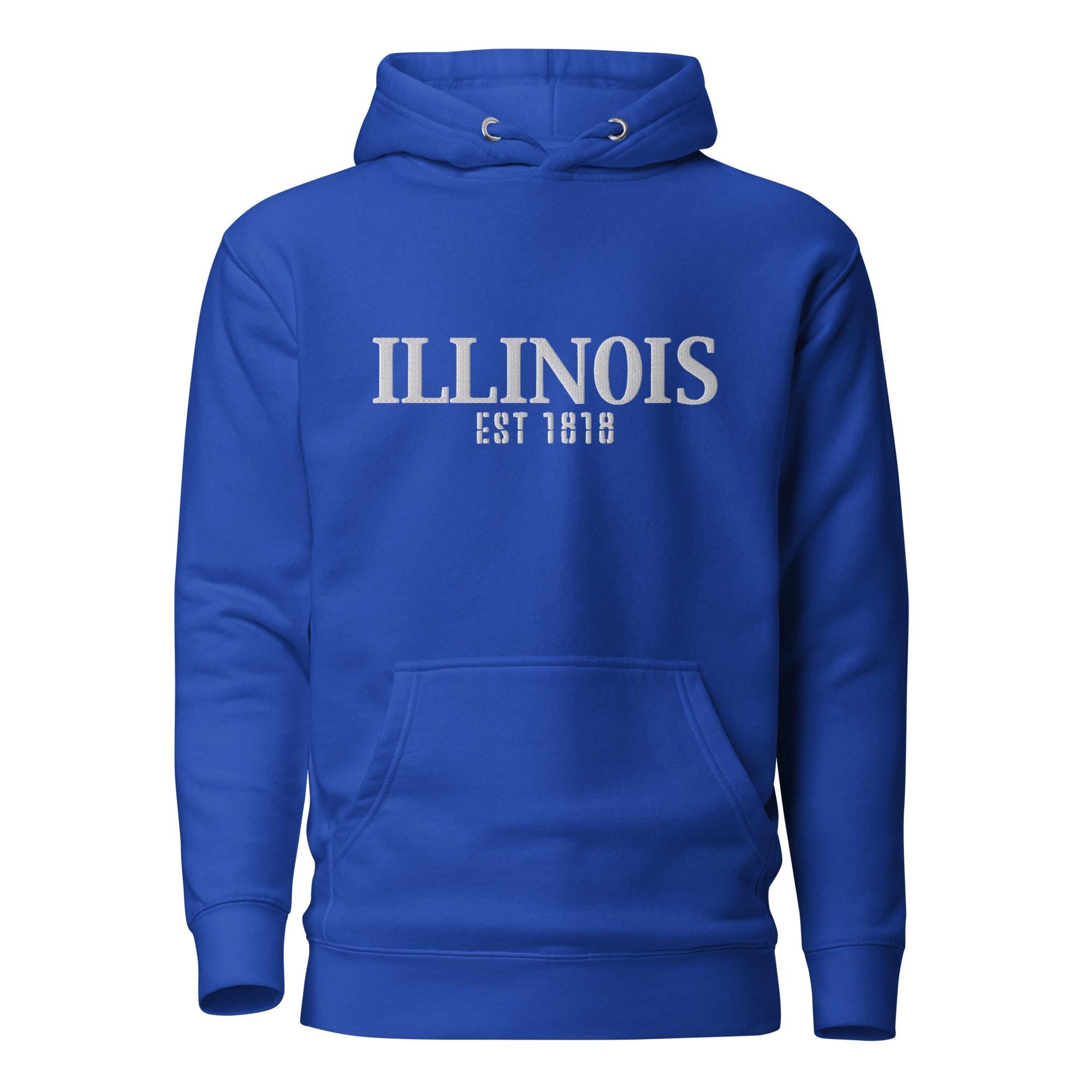 Embroidered Illinois State Premium Hoodie