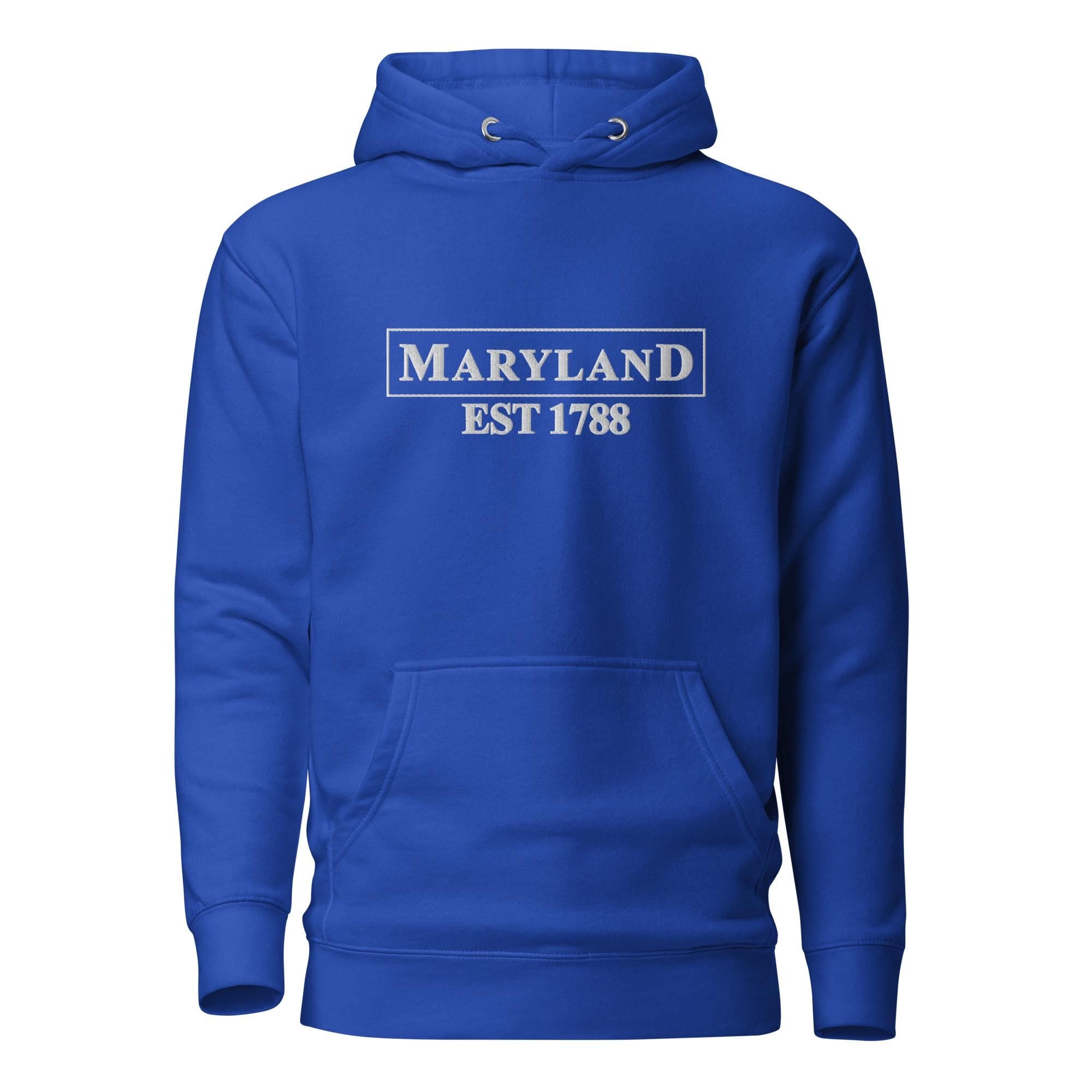 Embroidered Maryland State Premium Hoodie