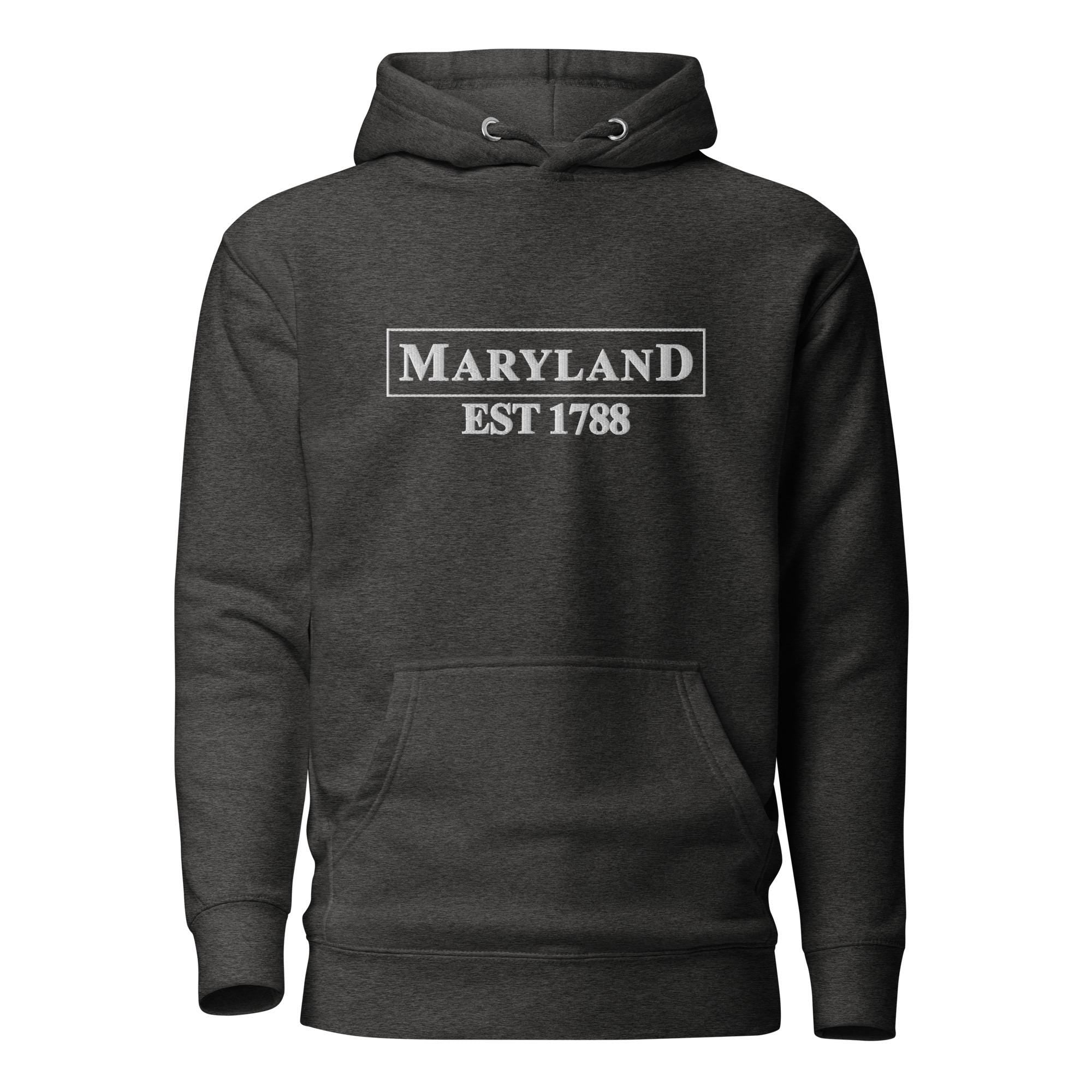 Embroidered Maryland State Premium Hoodie