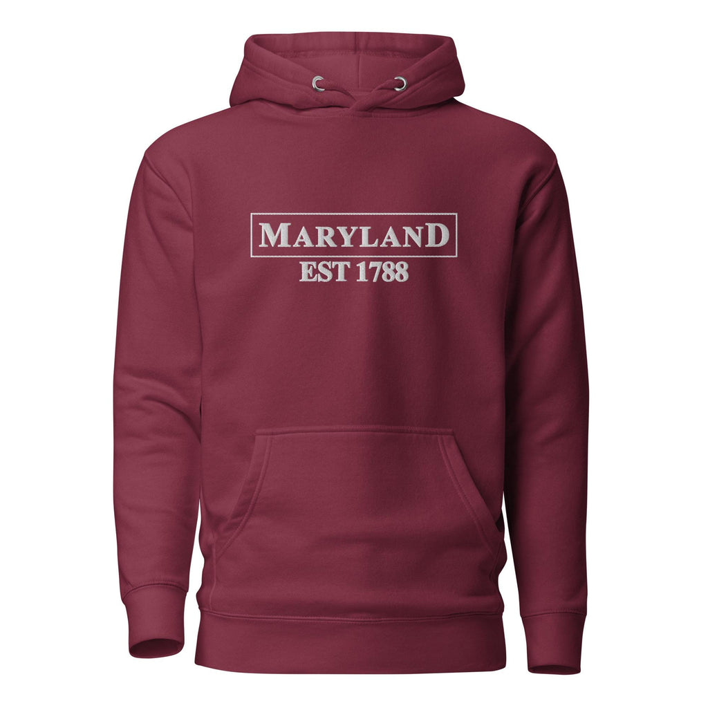Embroidered Maryland State Premium Hoodie