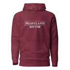 Embroidered Maryland State Premium Hoodie