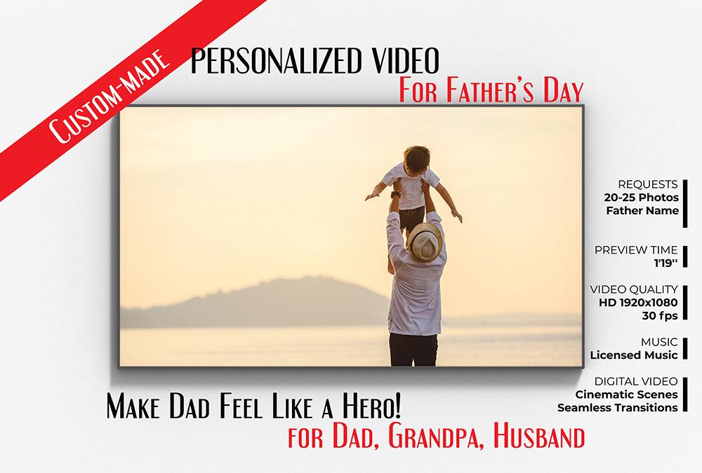 Personalized Father's Day Video Gift | Custom Family Photo Tribute (Digital Download HD 1080p Film)