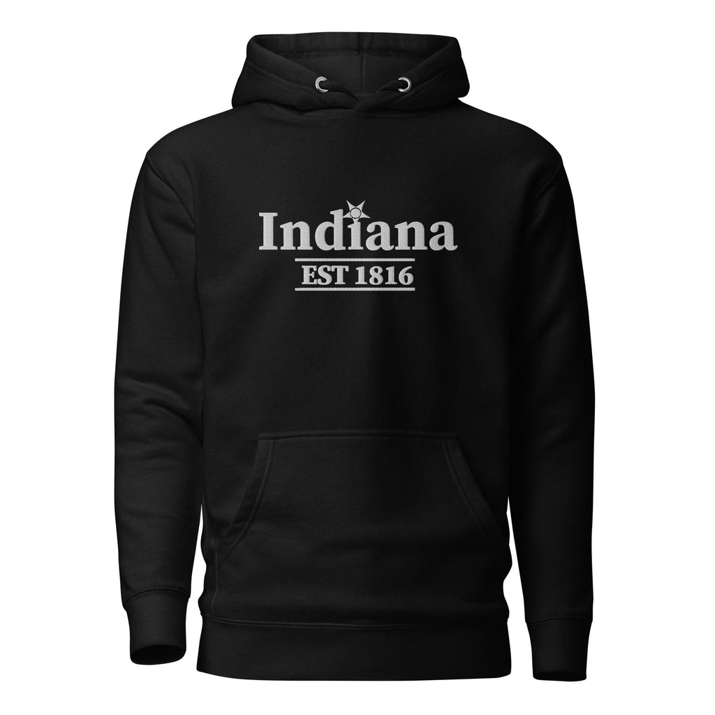 Embroidered Indiana State Premium Hoodie