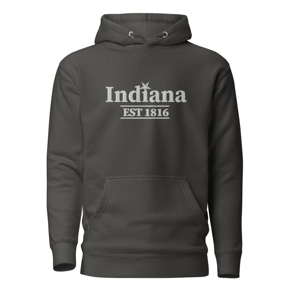 Embroidered Indiana State Premium Hoodie