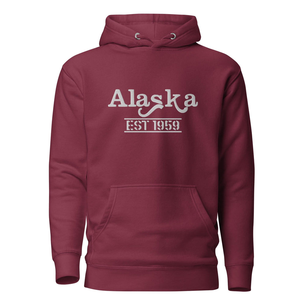 Embroidered Alaska State Premium Hoodie