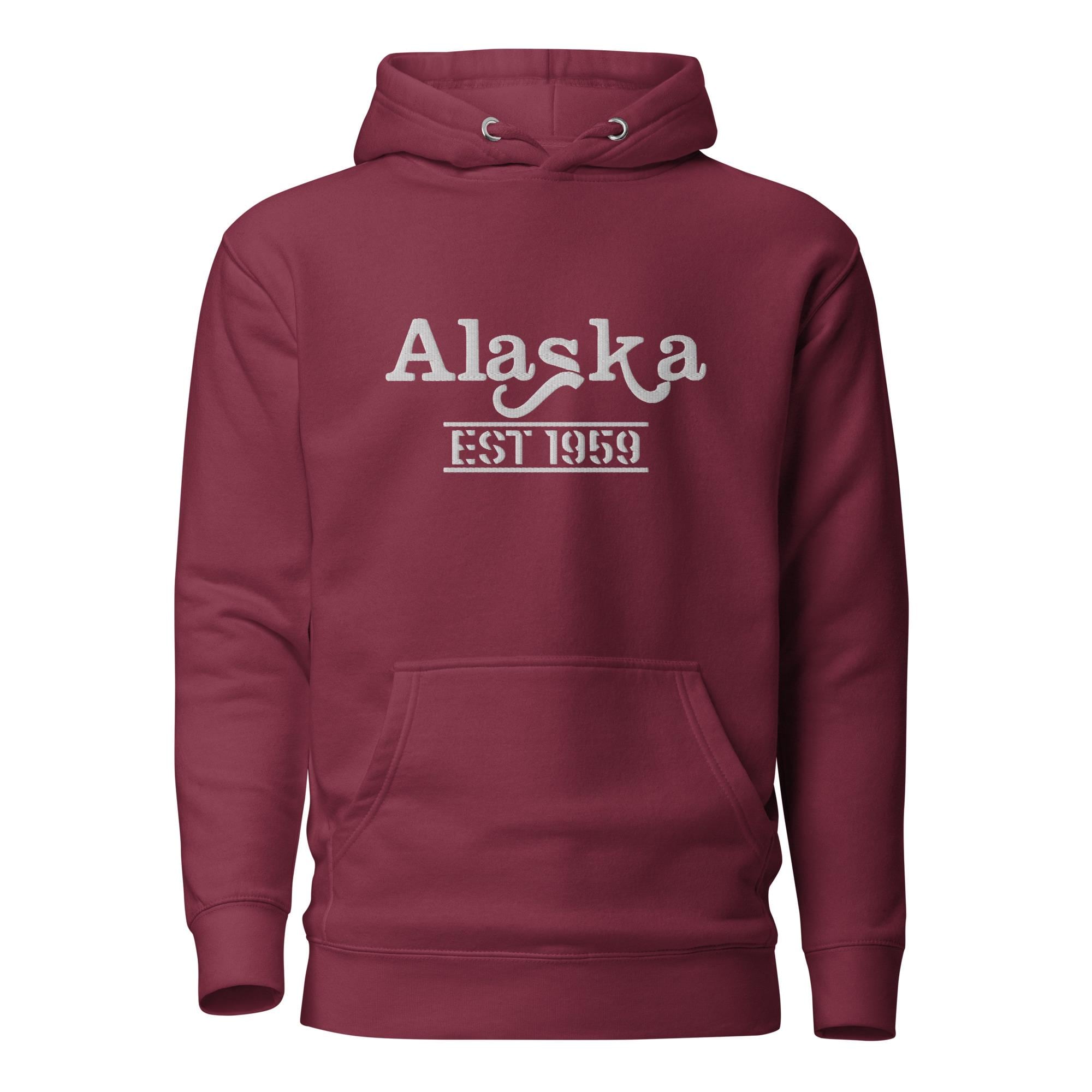 Embroidered Alaska State Premium Hoodie