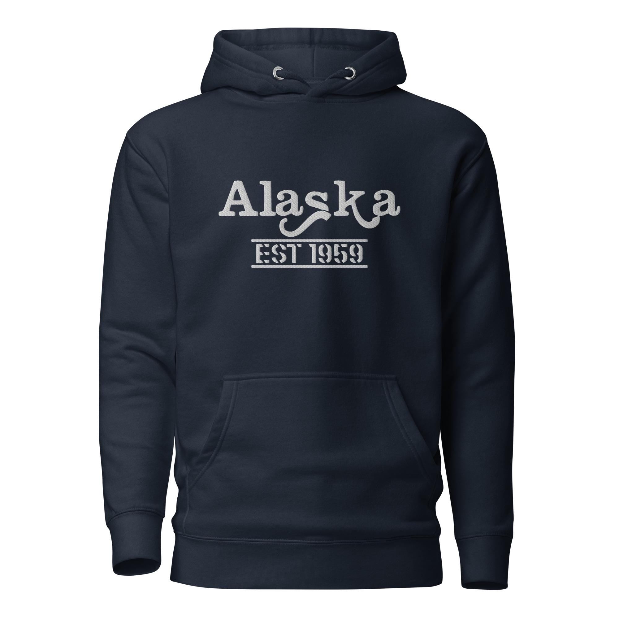 Embroidered Alaska State Premium Hoodie