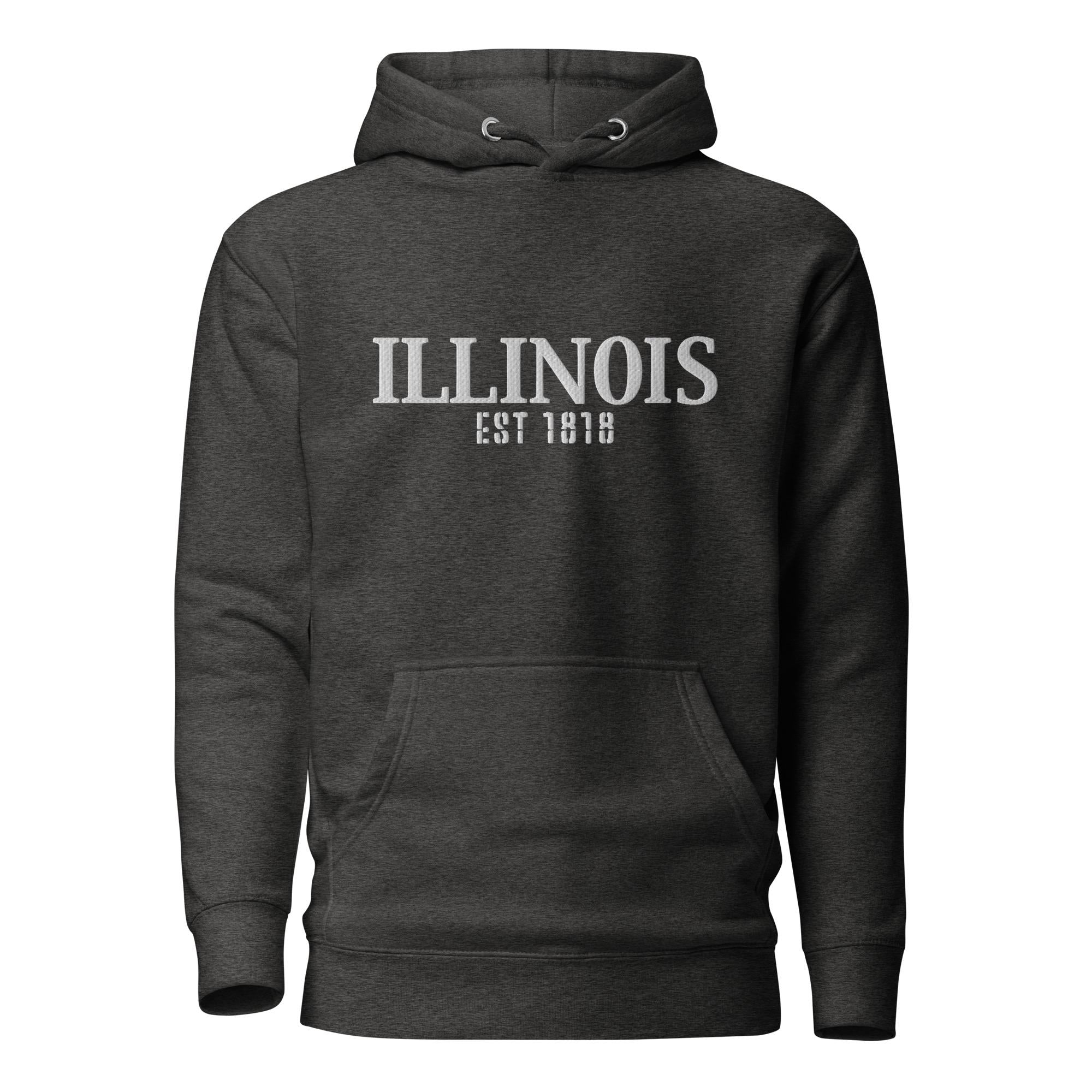Embroidered Illinois State Premium Hoodie