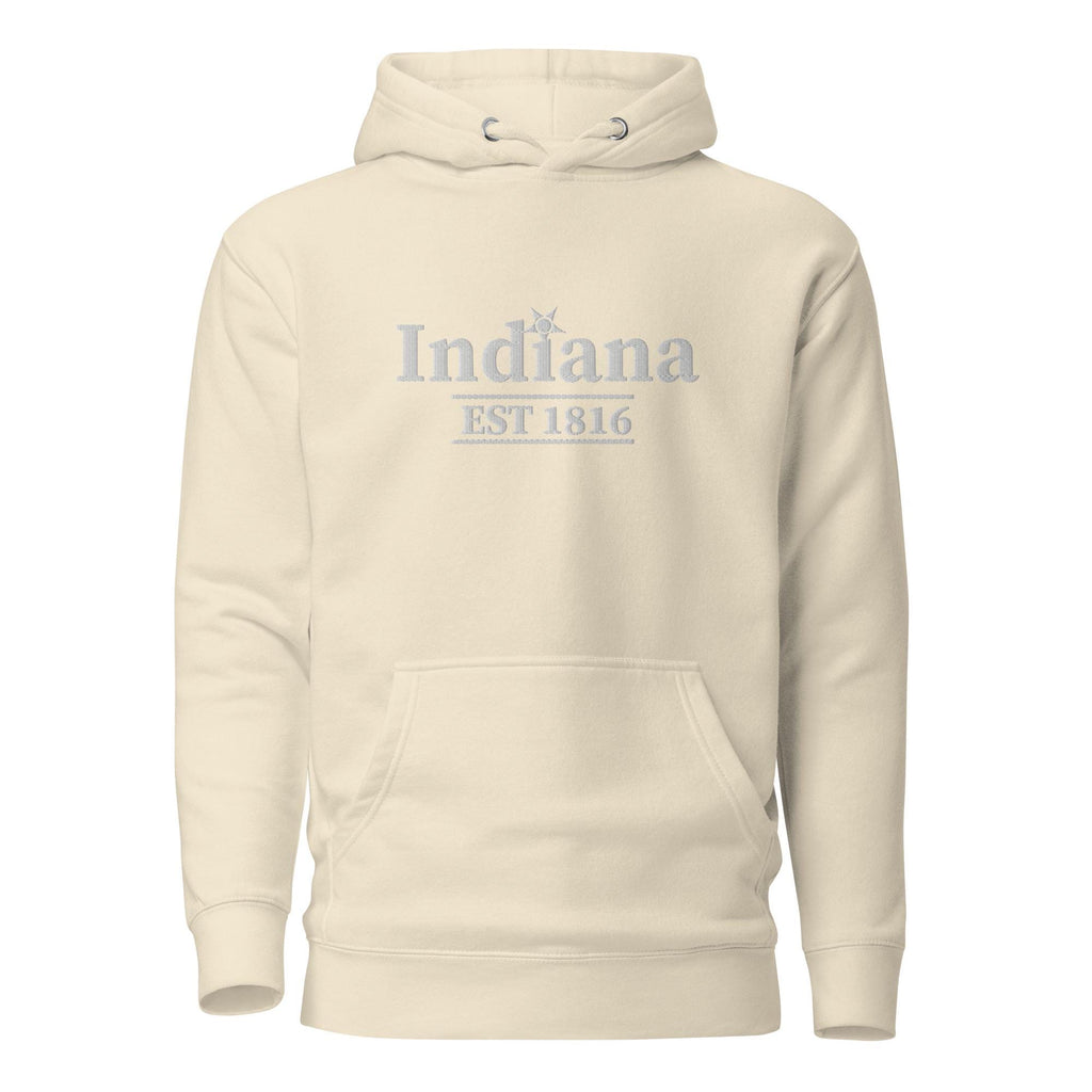 Embroidered Indiana State Premium Hoodie