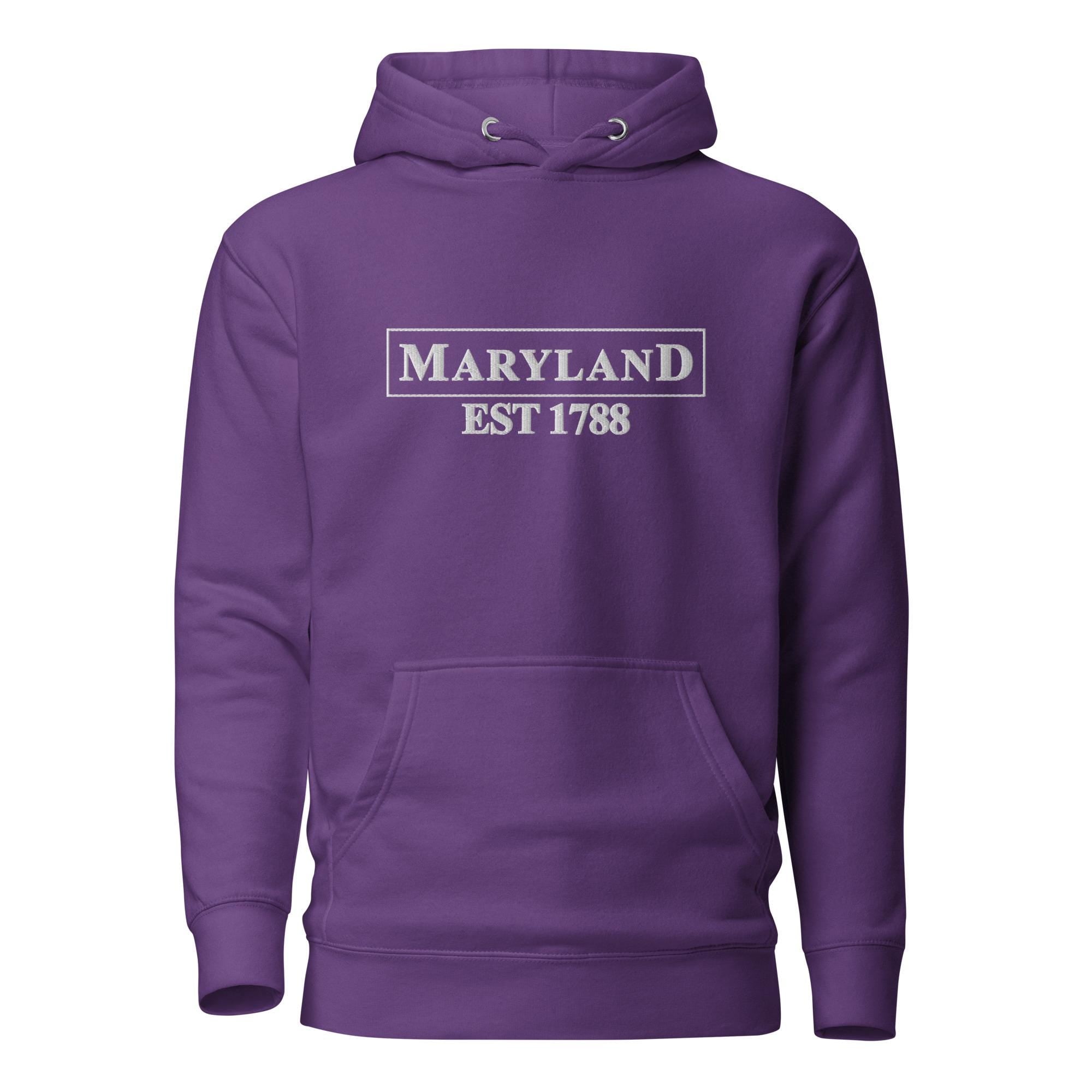 Embroidered Maryland State Premium Hoodie