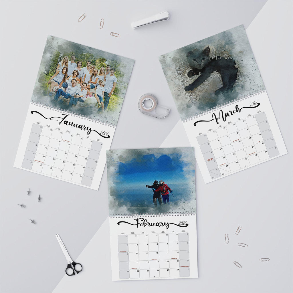 Personalized Photo Wall Calendar, Custom Family Gift (11x8.5)