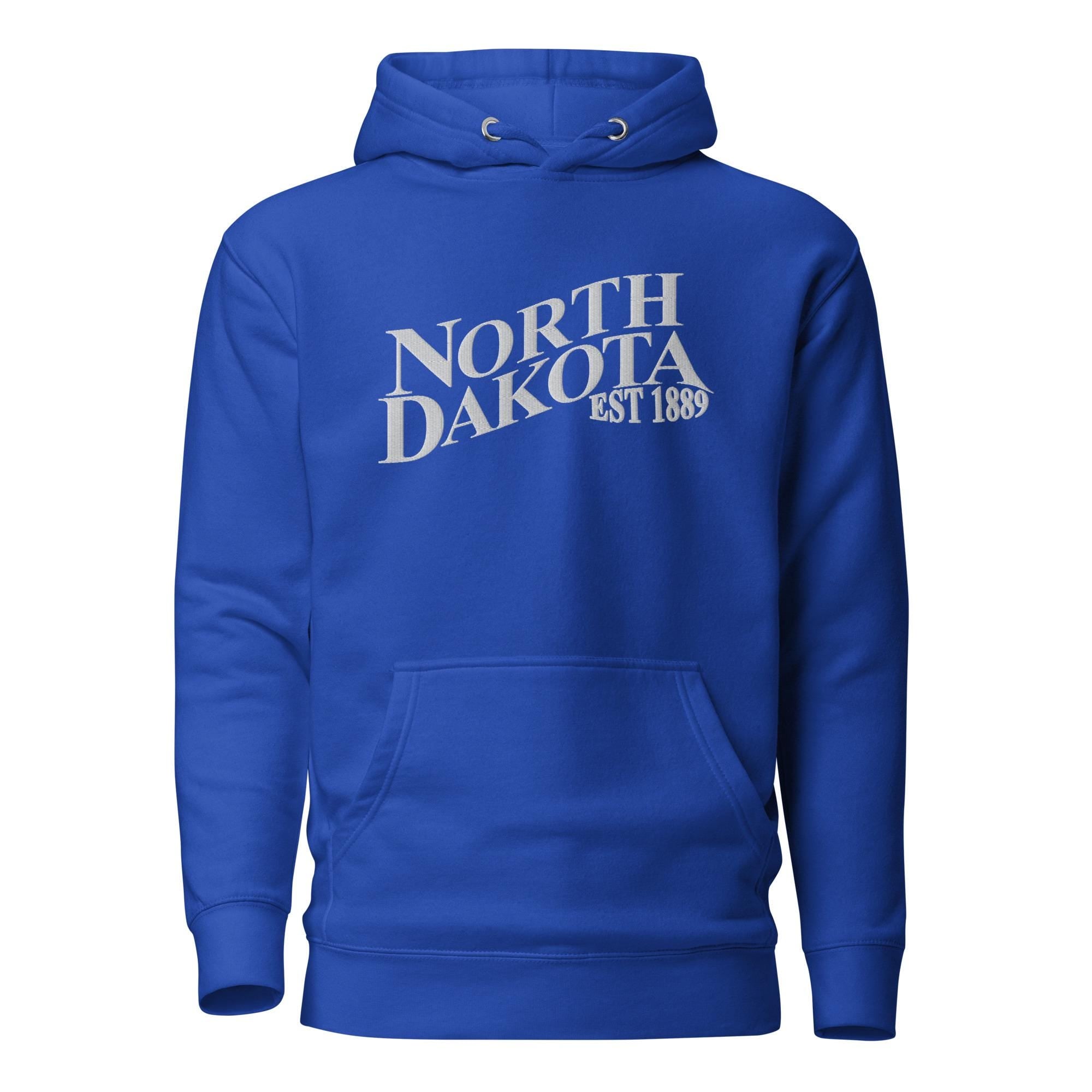 Embroidered North Dakota Premium Hoodie